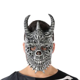 Máscara Halloween Demonio Esqueleto Gris (20 X 33 cm)