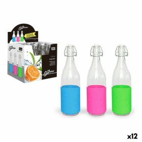 Bottle Anna Anna Glass With lid Silicone 1 L (12 Units) (1 L)