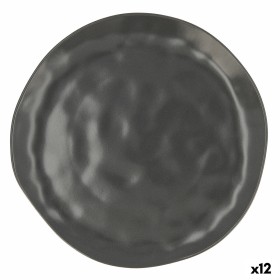 Plato Llano Bidasoa Cosmos Cerámica Negro (Ø 26 cm) (12