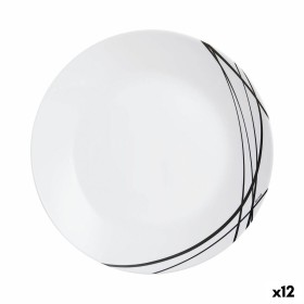 Assiette plate Arcopal Domitille Negro Bicolore verre 25 cm (12