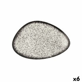 Plato Llano Ariane Rock Triangular Cerámica Negro Ø 29 cm (6