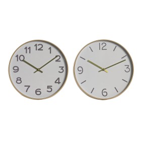 Reloj de Pared Home ESPRIT Blanco Dorado PVC 30 x 4 x 30 cm (2