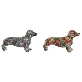 Deko-Figur Home ESPRIT Bunt Hund Mediterraner 21 x 6 x 12 cm (2