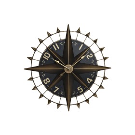 Reloj de Pared Home ESPRIT Negro Dorado Hierro Brújula Vintage
