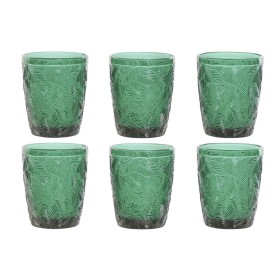 Set de Vasos Home ESPRIT Verde Cristal Con relieve 300 ml