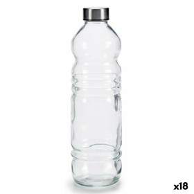Botella de Cristal Transparente Plateado Vidrio 1,1 L 8 x 31 x