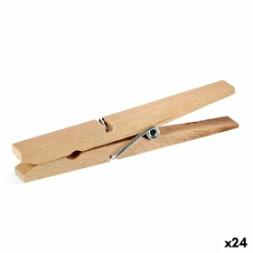 Clothes Pegs Brown Wood 24 Pieces Set (24 Units)