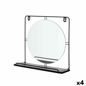 Espejo con Soporte Negro Metal Madera MDF 33,7 x 30 x 10 cm (4
