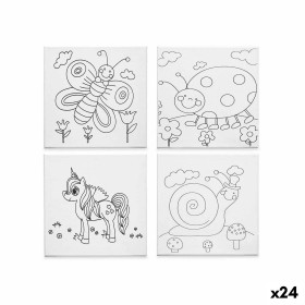 Lienzo Blanco Tela 15 x 15 x 1,5 cm Para pintar Animales (24