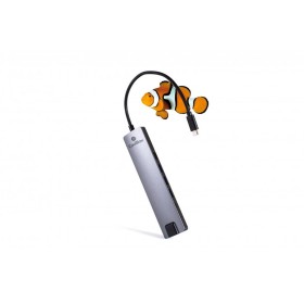 Hub USB CoolBox COO-DOCK-01 Gris Plateado