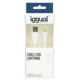 Cable Lightning iggual IGG316955 1 m Blanco