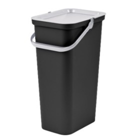 Cubo de Basura para Reciclaje Tontarelli Moda Negro Blanco 38 L