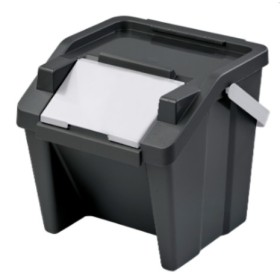 Cubo de Basura para Reciclaje Tontarelli Moda Negro Blanco 28 L
