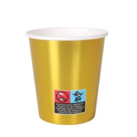Set of glasses Algon Golden Cardboard Disposable 200 ml Algon - 1