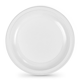 Conjunto de pratos reutilizáveis Algon Redondo Branco 25 x 25 x