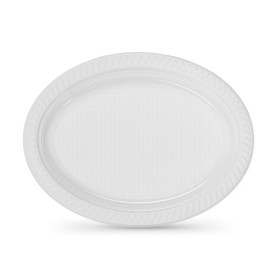 Mehrweg-Teller-Set Algon Weiß 27 x 21 cm Kunststoff Oval 6 Stück
