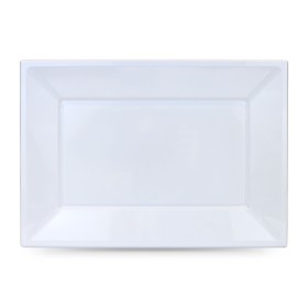 Mehrweg-Teller-Set Algon rechteckig Weiß Kunststoff 33 x 23 cm