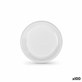 Set de platos reutilizables Algon Blanco Plástico 20,5 cm (100
