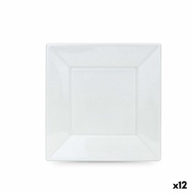 Set de platos reutilizables Algon Blanco Plástico 23 cm (12