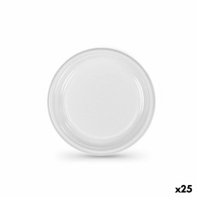 Set de platos reutilizables Algon Blanco Plástico 17 cm (25