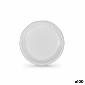 Set de platos reutilizables Algon Blanco Plástico 25 cm (100