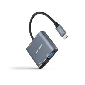 Adaptador USB C a HDMI NANOCABLE 10.16.4304 Gris 4K Ultra HD 15