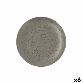 Assiette plate Ariane Oxide Céramique Gris (Ø 24 cm) (6 Unités)
