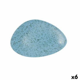 Plato Llano Ariane Oxide Triangular Cerámica Azul (Ø 29 cm) (6