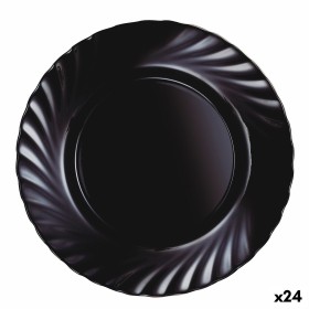 Plato Llano Luminarc Trianon Negro Vidrio (Ø 24,5 cm) (24