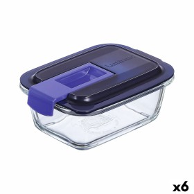 Fiambrera Hermética Luminarc Easy Box Azul Vidrio (380 ml) (6