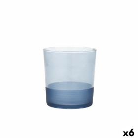 Vaso Quid Pincel Azul Vidrio 380 ml (6 Unidades)