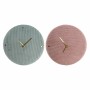 Reloj de Pared DKD Home Decor Verde Rosa 40,5 x 5,5 x 40,5 cm