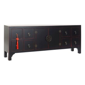 Mueble de TV DKD Home Decor Negro Multicolor Madera Abeto