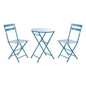 Table set with 2 chairs DKD Home Decor MB-166634 Blue 80 cm 60