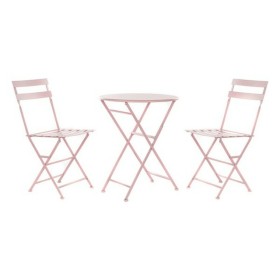 Table set with 2 chairs DKD Home Decor MB-177410 Pink 60 x 60 x