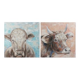 Pintura DKD Home Decor Caw 100 x 3,5 x 100 cm Vaca Cottage (2
