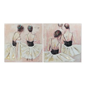 Pintura DKD Home Decor Dancers 100 x 3,5 x 100 cm Bailarina