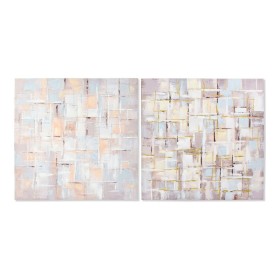 Pintura DKD Home Decor Squares Abstrato 100 x 3 x 100 cm