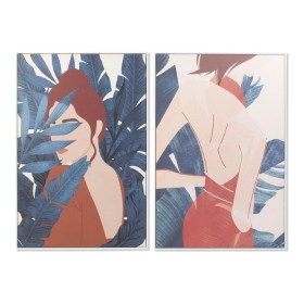 Pintura DKD Home Decor Woman 83 x 4,5 x 123 cm Mulher Tropical