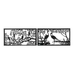 Figura Decorativa DKD Home Decor 96 x 1 x 50 cm Negro Pájaros