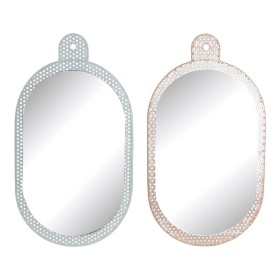 Espelho de parede DKD Home Decor Branco Cor de Rosa Metal