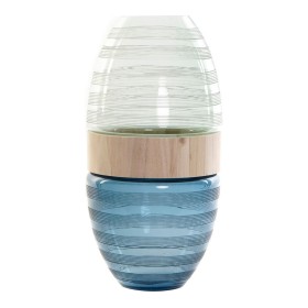 Vase DKD Home Decor Blau Minze Holz Kristall Moderne (21 x 21 x