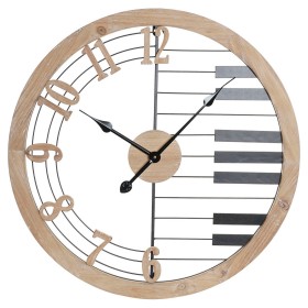 Reloj de Pared DKD Home Decor Negro Hierro Madera MDF (60 x 4 x
