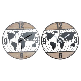 Reloj de Pared DKD Home Decor Negro Gris Hierro 60 x 4,5 x 60