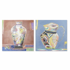 Pintura DKD Home Decor Tela 80 x 2,8 x 80 cm Vaso Moderno (2