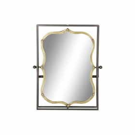 Espejo de pared DKD Home Decor Negro Metal Dorado (51.5 x 12 x