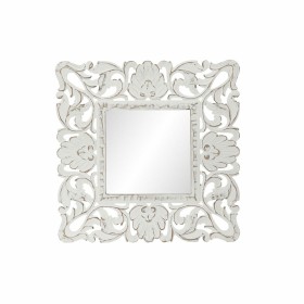 Espelho de parede DKD Home Decor Branco Madeira MDF Decapé (60