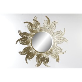 Wall mirror DKD Home Decor 97 x 3 x 97 cm Crystal Golden Metal