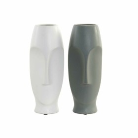 Vase DKD Home Decor Weiß Grau aus Keramik Kunststoff Gesicht 11