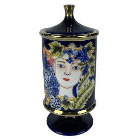 Vase DKD Home Decor Gesicht Porzellan Blau 11 x 11 x 25 cm Bunt